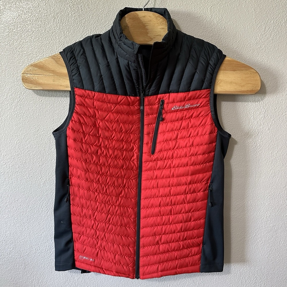 Eddie Bauer Vest Mens Size Small Red Goose Storm Down 800‎ Full Zip First Ascent